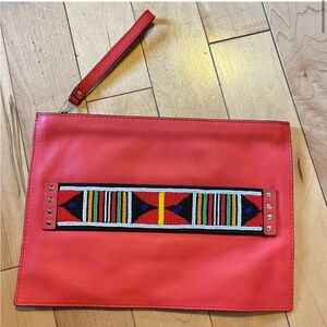 Sam Edelman Nia Orange Leather Beaded Strap
Clutch Purse NWOT
